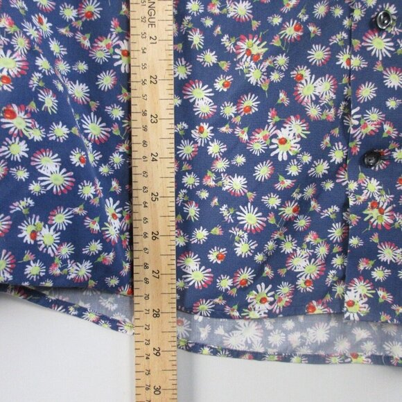 Eton Contemporary Men's Button Down Shirt 39 Blue Floral Long Sleeve 264 - Picture 11 of 12